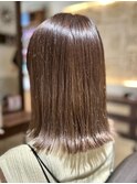 チョコブラウン/美髪ストレート/切りっぱなし