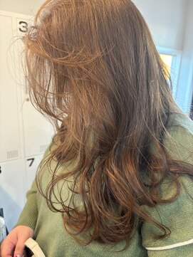 アウラヘアーサロン(aura hair salon) 《YUI》オレンジベージュ×ロングレイヤー