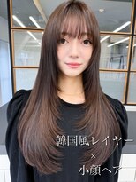 ソア 渋谷(soar)&nbsp;韓国風レイヤー大人可愛いロングシースルーバング20代30代40代