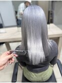シルバーケアブリーチダブルカラー髪質改善レイヤーカット
