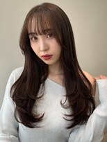 ノイカーム(noi Calm)&nbsp;顔周りレイヤーカットくびれヘアミルクティーベージュカラー
