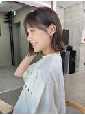 小顔大人ボブ暗めカラーミディアムデザインカラー