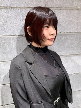 ノル 栄矢場町(nol) レッドブラウン×レイヤーボブ