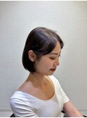 透明感グレイッシュショートボブ