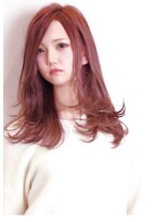 ヘアーサロン カヴィエ(hair salon covie)&nbsp;ロングヘア　レイヤーカット　オレンジカラー