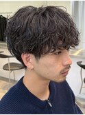 大阪梅田波巻きパーマツイストスパイラルパーマメンズマッシュ◆