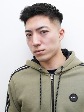 ヨファ ヘアー 芦屋店(YOFA hair) メンズカットアップバングスキンフェードスパイキーショート0406