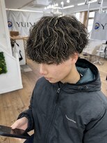 ユイマァルスロウ 岡山(YUIMARLSLOW)&nbsp;岡山メンズサロン20代30代リバースセンターパートブリーチカラー