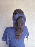 ポニーテール アップヘア ヘアセット パーティ お出かけ