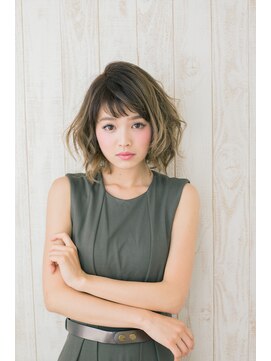 アーティスト 新宿アックス店(artist) デザインカラー無造作カールボブディ☆新宿店新宿東口