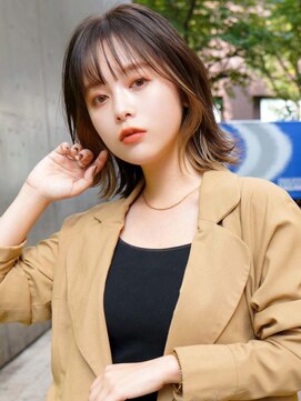 ラフィス ヘアー ルーム 難波本店(La fith hair room) 【La fith】ロブヘア×ベージュイヤリングカラー