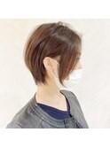 ショート×ハイライト白髪ぼかし×シルキーベージュ[心斎橋]