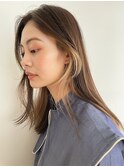 顔まわりカット　インナーカラー　似合わせヘア
