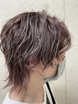 ヘアースタジオ シーオーイー(hair studio C-O-E) ピンクベージュ×マッシュウルフ