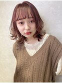 インナーグレージュ/マチルダボブ/前髪/ピンクベージュ/錦糸町