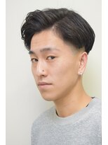 カーウォッシュバーバー(CARWASH BARBER)&nbsp;サイドパートアップバングツーブロックアッシュブラック1203