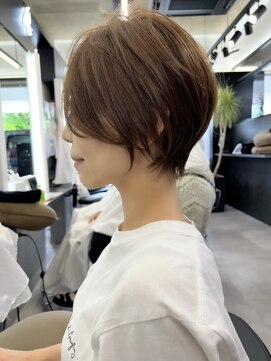ブレス ヘアデザイン(BLESS hair design) ケアカラークールショート美髪ナチュラルショートピンクブラウン