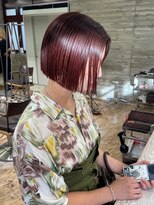 ヲタク(wotaku.)&nbsp;レッドカラー暖色カラー赤髪ボブカシスカラーボルドーカラー艶髪