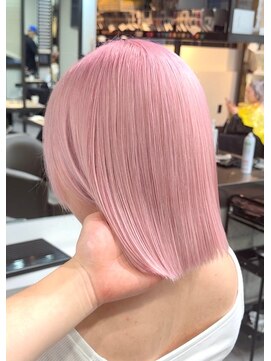 ベレーザシェルト(Beleza scelto) 9789艶髪ベビーピンクタンバルモリボブオン眉ホワイトピンク