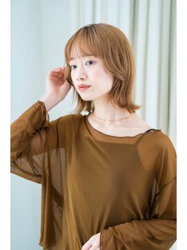 ケアリー 浦和美園(Carelly) 大人かわいい前髪セシルカットココアブラウンフリンジウェーブ