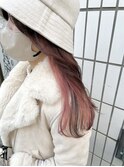 インナーカラーチェリーピンクチョコレートブラウン渋谷mutsuki