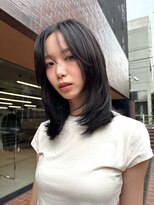 2wayバング顔まわりレイヤーフェイスレイヤーミディアムレイヤー