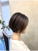 調布レディースカットショートボブ大人ボブブラウンカラー