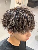 ビカムメンズヘアー 栄店(become men's hair)&nbsp;ハイライトメッシュパーマ/ツイストスパイラル/ブリーチ/メンズ