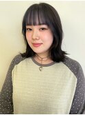 グレージュ 透明感カラー 外ハネボブ 顔周りカット 前髪カット