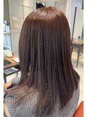 髪質改善水素アプトグロスピンクブラウンカラー