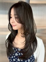 シオン(shion)&nbsp;ウルフカットロング韓国ヘア顔周りレイヤー_ba592962