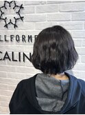 透明感グレージュ×インナーダークグレー