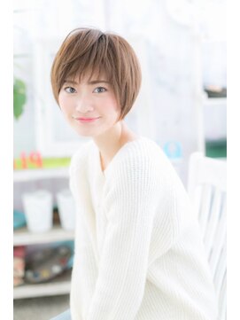 ミック ヘアアンドメイク アップ 駒込店(miq Hair&Make up) 暖色系カラー小顔ガーリー透け感ショートウルフ