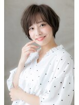 カバーヘア ブリス 上尾西口店(COVER HAIR bliss)&nbsp;ココアブラウンくせ毛風抜け感小顔ミニボブZ上尾30代40代50代