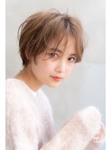 Liberte銀座 大人可愛い小顔ショート×ミルクティーベージュ