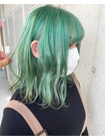ガルボ ヘアー(garbo hair) #グリーンカラー#ケアブリーチ#ブリーチ#高知美容室#緑色