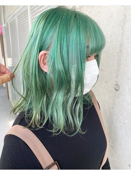 ガルボ ヘアー(garbo hair) #グリーンカラー#ケアブリーチ#ブリーチ#高知美容室#緑色