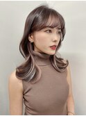 くびれミディ 大人ガーリー韓国ヘア 顔周りカット レイヤー 