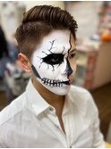 【ハロウィン大人気！！】半顔スカルメイク