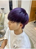メンズハイトーン　ブリーチ込パープルカラー　横浜