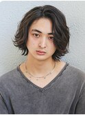 ミディアムスパイラルパーマツーブロック束感モテる長め