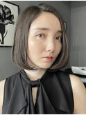 丸みショート・ボブ/丸顔/前髪なし/絶壁解消/３0代/４0代/長め