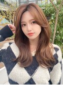 2wayバング 韓国前髪 シースルー ミディアム くびれヘア　顔周り