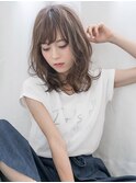 ゆる質感×外はねフェザー☆ひし形MIXカールミディ
