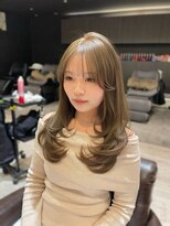 ヘアメイク シュシュ(Hair make chou chou)&nbsp;レイヤーロング　ザクザクレイヤー　ベージュカラー