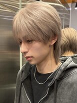 サンクマーケット 渋谷(cinq MARKET)&nbsp;メンズミルクティーベージュコンマヘアアッシュグレージュカラー