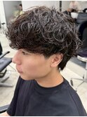仙台メンズパーマルーズパーマシャドウパーマッシュウルフゆるめ