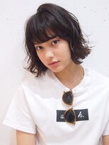 黒髪ウェットカールボブ