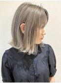 【FOLK】ブリーチオンカラーで作る外ハネホワイトシルバー♪