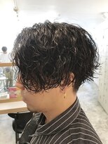 フィフス 渋谷(fifth) センターパートメンズヘアツイストスパイラルパーマツーブロック